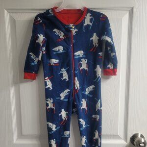 #325 FREE w Purchase Polar Bear Blue Footed Onesie Pj Pajama Sleeper sz 24 Month